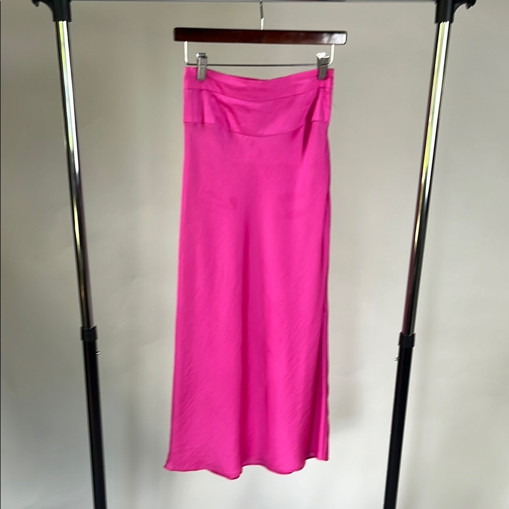 Free People Pink Midi Slip Skirt